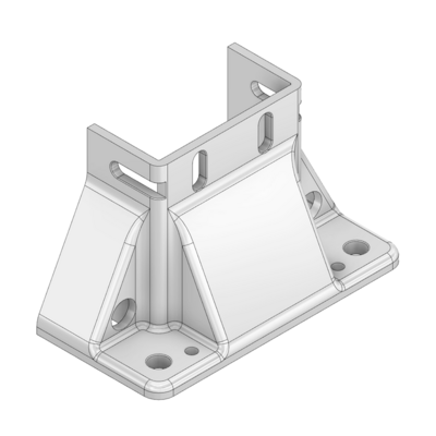 33-45903S-7 MODULAR SOLUTIONS FOOT 45MM X 90MM (3) SIDED FOOT W/12MM FLOOR ANCHOR HOLES, HEIGHT = 105MM